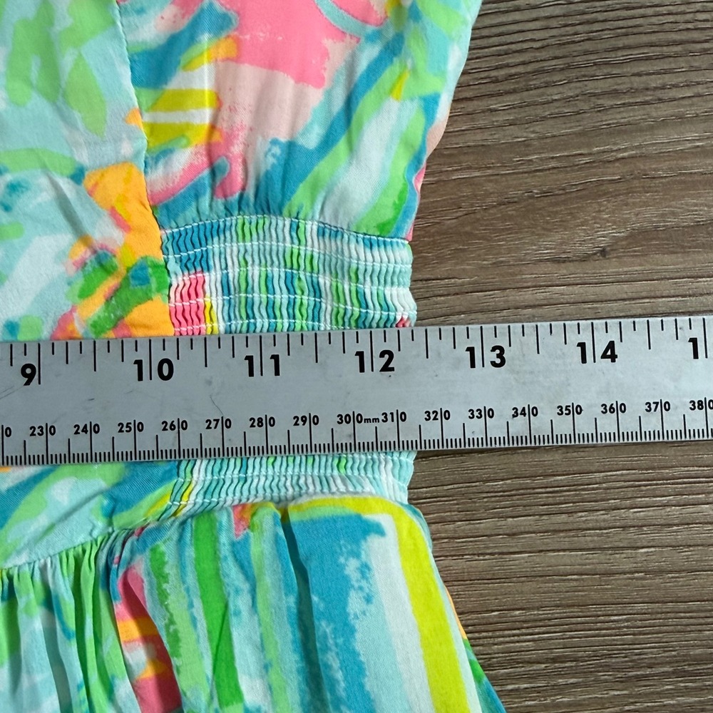 Lilly Pulitzer Christine Sundress Women 0 Multicolor Tropical Smocked - Picture 5 of 12